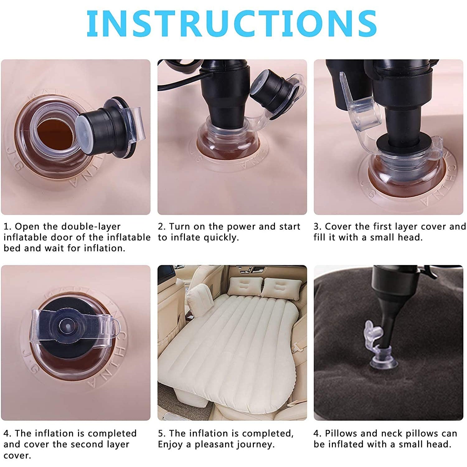 8043 Car Inflatable Bed with 2 Pillows & Air Pump (Portable) For Travel, Camping, Vacation | Polyester Inflatable Travel Car Bed Air Sofa with Two Inflatable Pillow and Air Pump for Car Back Seat, Air Pump Random Colour 8043 Car Inflatable Bed with 2 Pillows & Air Pump (Portable) For Travel, Camping, Vacation | Polyester Inflatable Travel Car Bed Air Sofa with Two Inflatable Pillow and Air Pump for Car Back Seat, Air Pump Random Colour